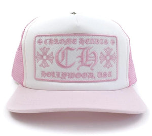 Casquette à broderies Chrome Hearts rose S