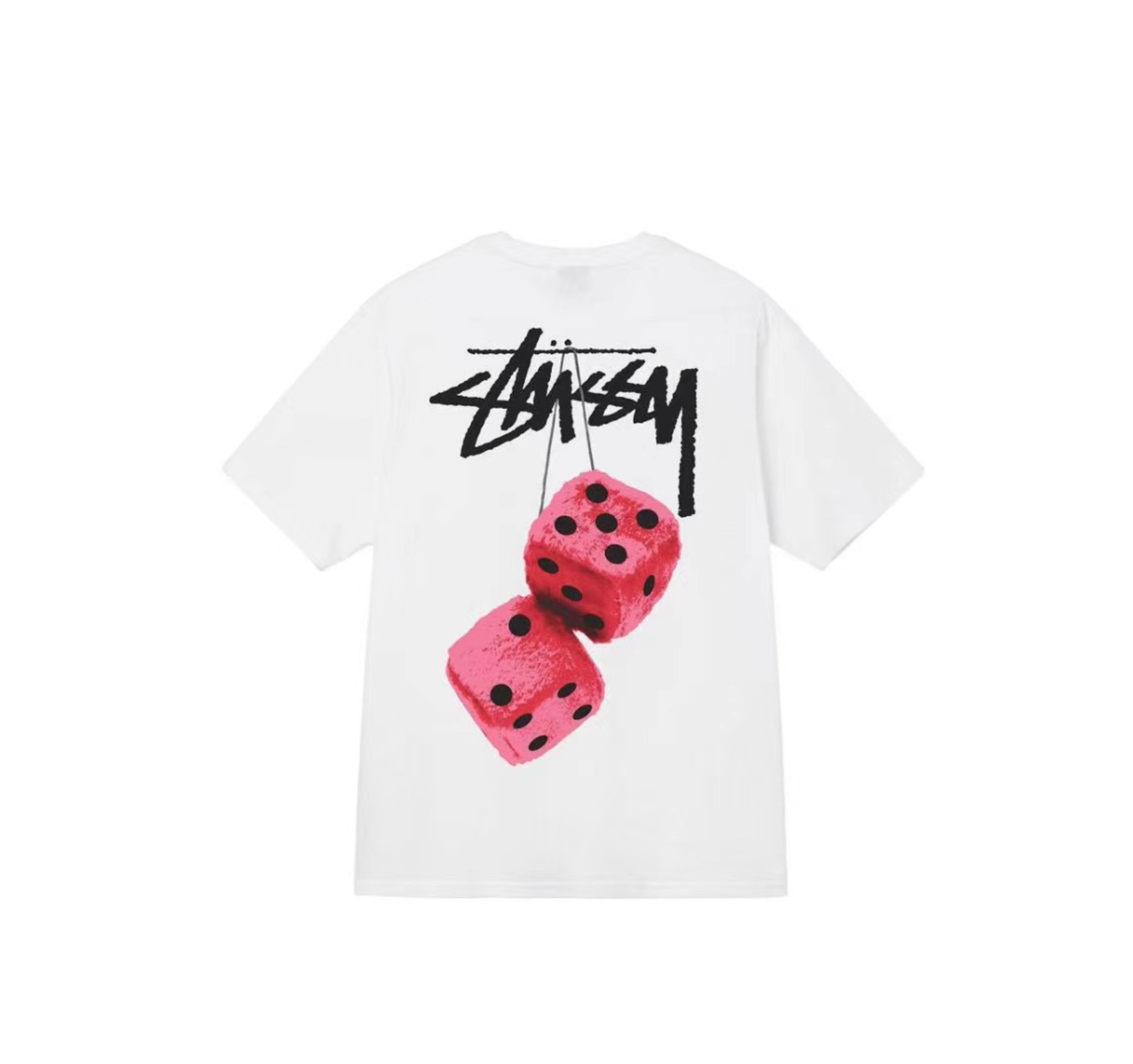 T-shirt Stussy Fuzzy Dice. White
