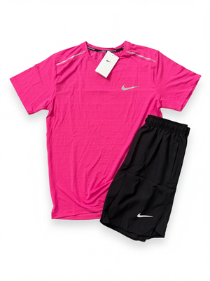 Ensemble Nik running Rose, Noir S