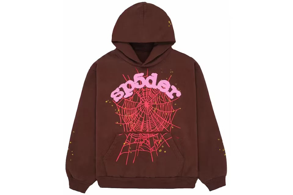 Sweat à capuche Web Sp5der Brun/Gris ardoise S