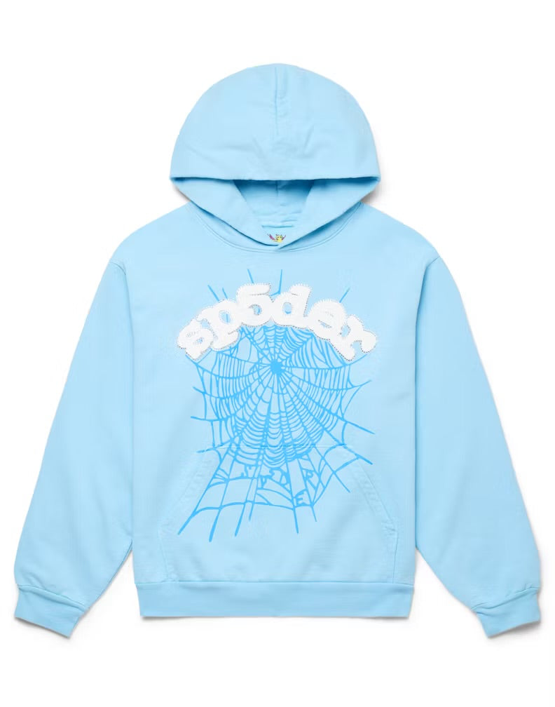 Sweat à capuche Web Sp5der Bleu ciel S