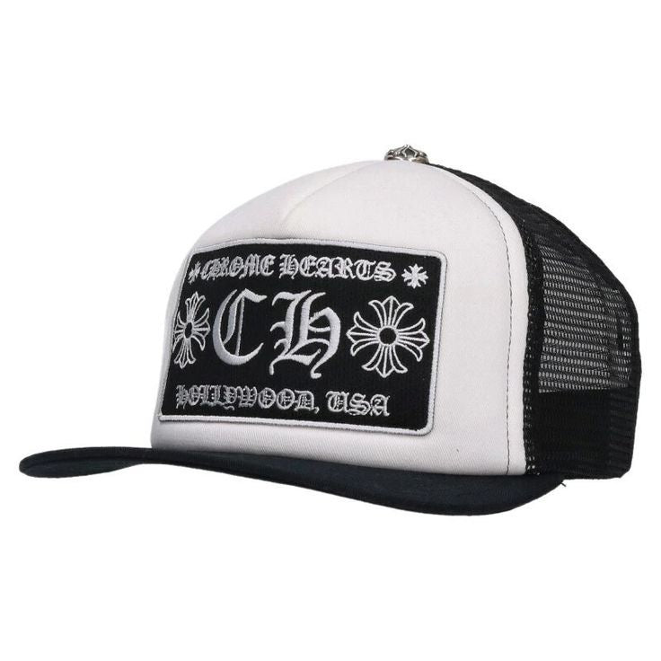 Casquette à broderies Chrome Hearts blanc, noir S