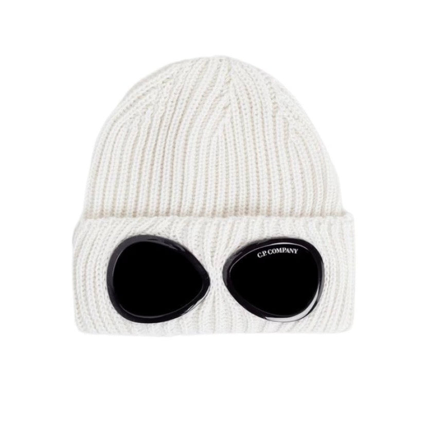 Bonnet en laine mérinos C.P. Company blanc