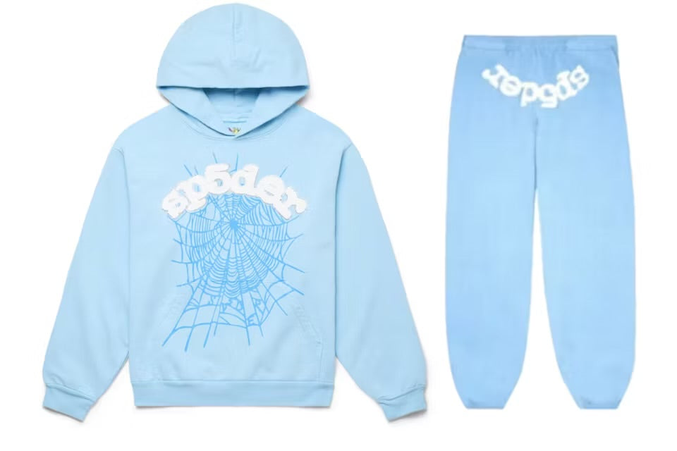Pantalon de survêtement classique Sp5der Bleu ciel S