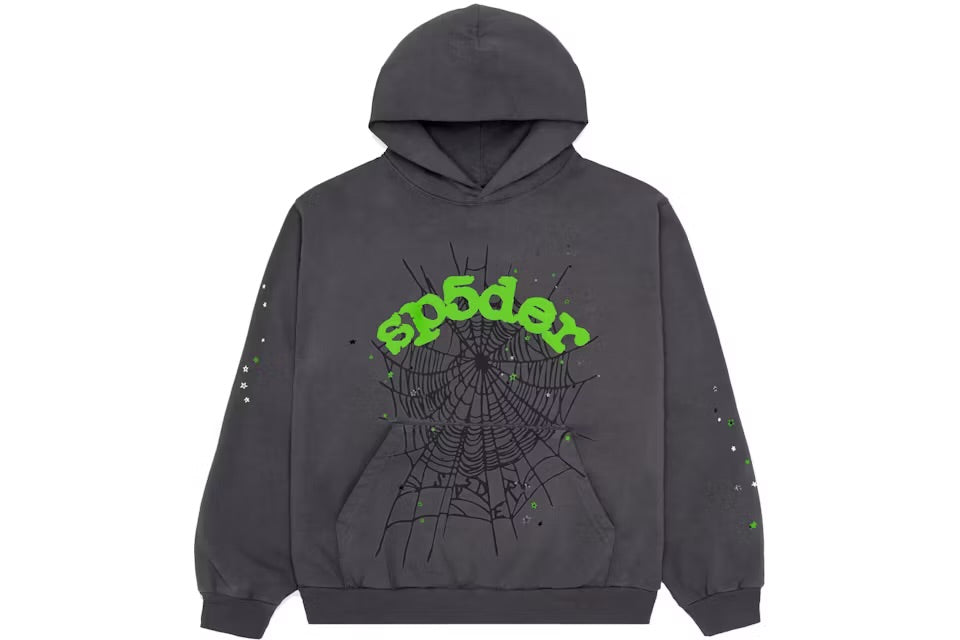 Sweat à capuche Web Sp5der Brun/Gris ardoise S