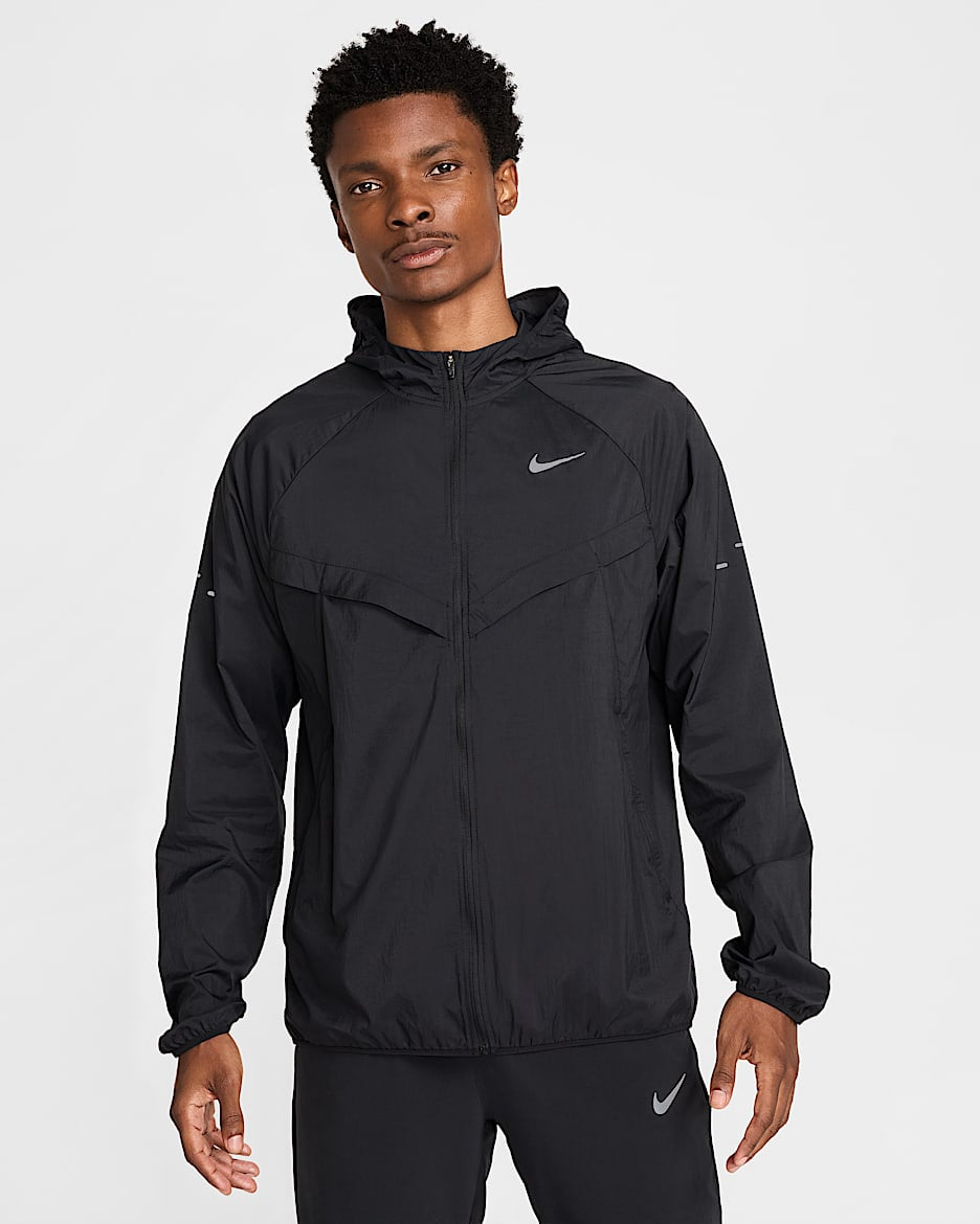 Nik Stride Veste de running déperlante anti-UV Color Noir pour homme