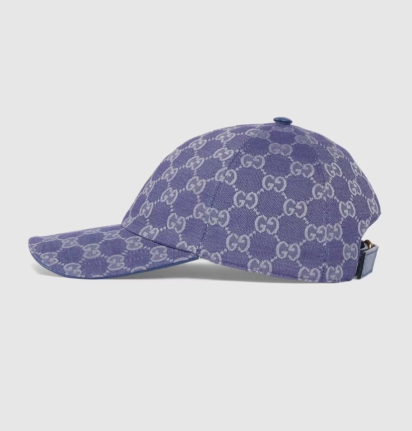 Casquette en toile GG Bleu S