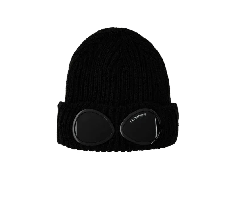 C.P. Company-Bonnet Merino Wool Google Beanie Color Noir
