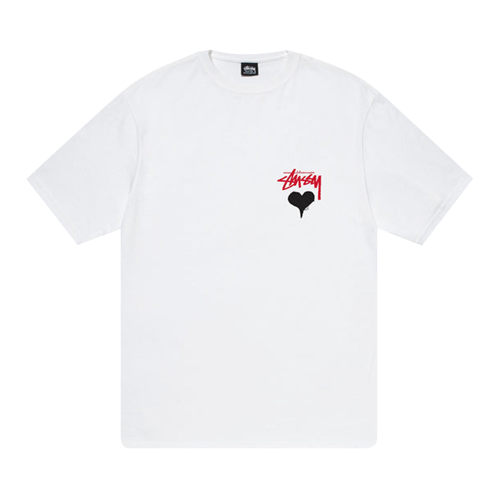T-shirt Stüssy Heart blanc coeur rouge S