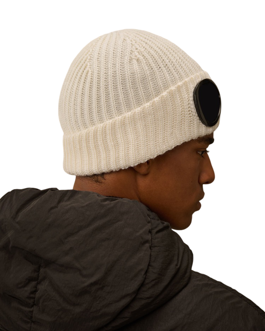 C.P. Company-Bonnet Merino Wool Google Beanie Color crème