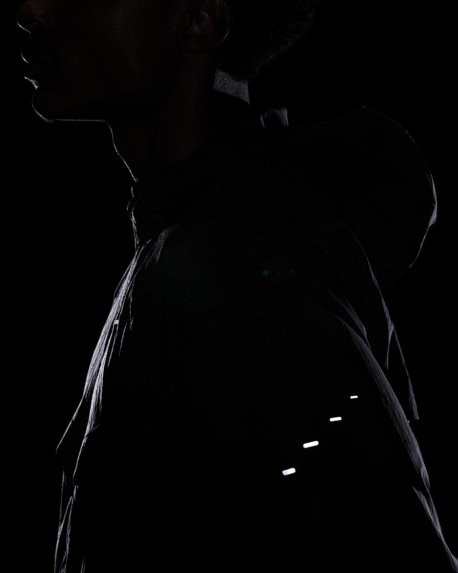 Nik Stride Veste de running déperlante anti-UV Color Noir pour homme